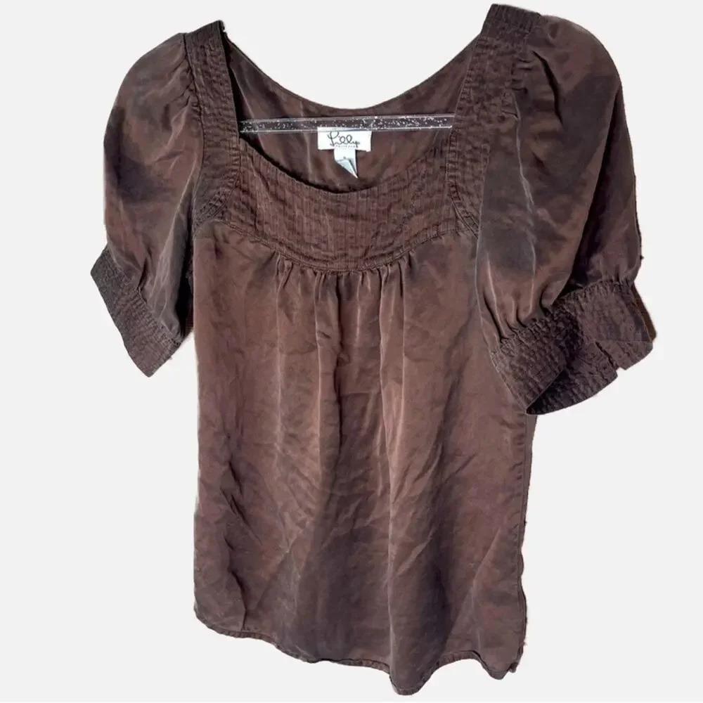 Lilly Pulitzer 100% Silk Blouse - Chocolate Brown